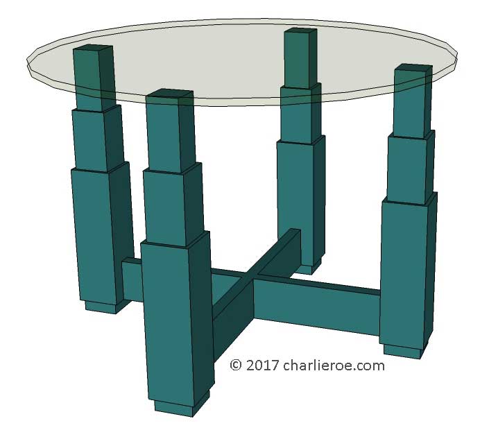 new Art Deco 'Skyscraper' style stepped side lamp sofa coffee table