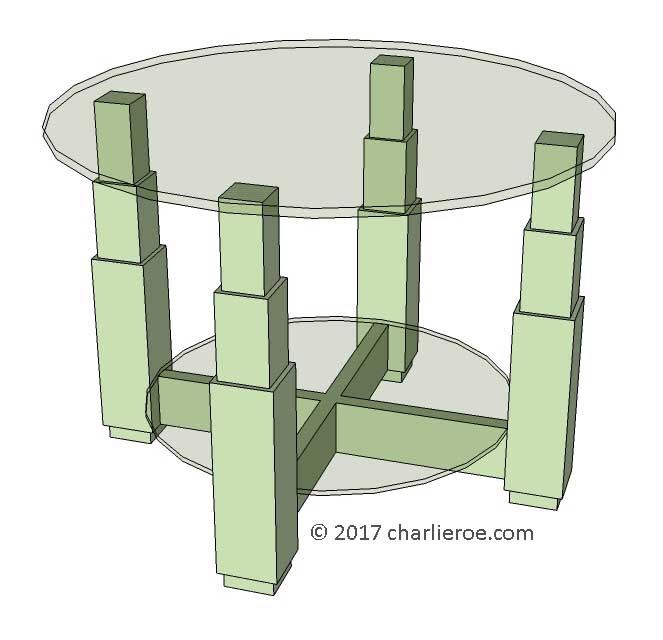 new Art Deco 'Skyscraper' style stepped coffee side lamp sofa coffee table