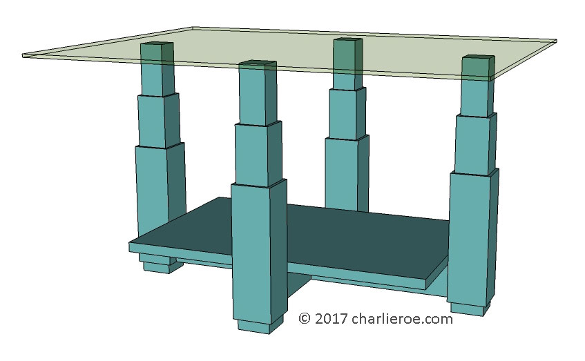 new Art Deco 'Skyscraper' style stepped side lamp sofa coffee table