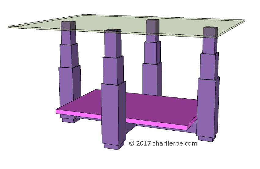 new Art Deco 'Skyscraper' style stepped side lamp sofa coffee table
