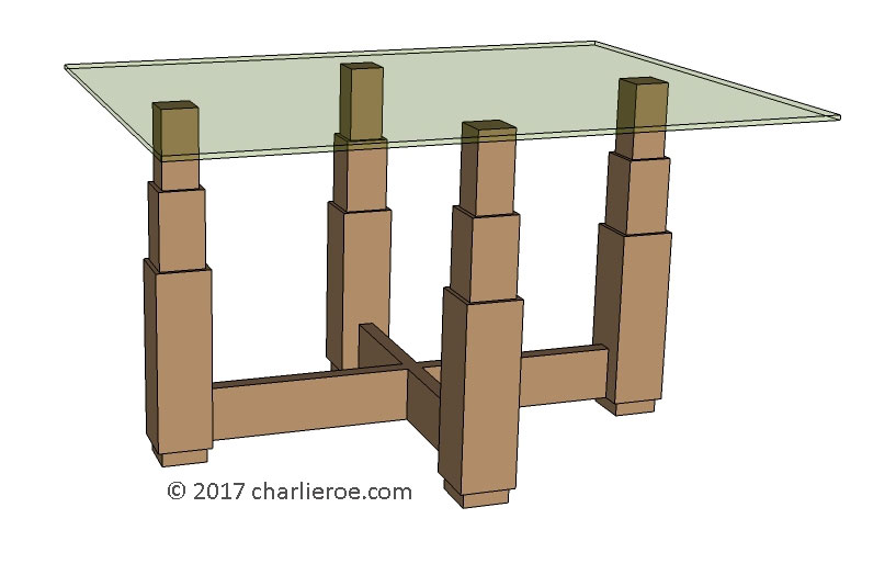 new Art Deco 'Skyscraper' style stepped side lamp sofa coffee table