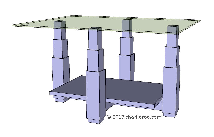 new Art Deco 'Skyscraper' style stepped side lamp sofa coffee table