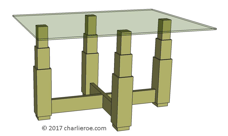 new Art Deco 'Skyscraper' style stepped side lamp sofa coffee table