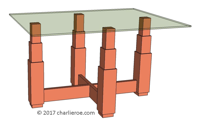 new Art Deco 'Skyscraper' style stepped side lamp sofa coffee table