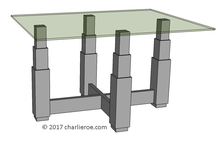 new Art Deco 'Skyscraper' style stepped side lamp sofa coffee table