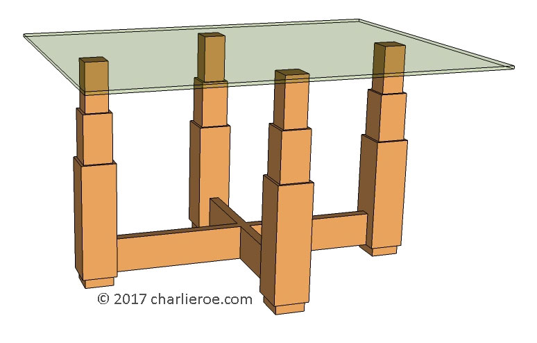 new Art Deco 'Skyscraper' style stepped side lamp sofa coffee table
