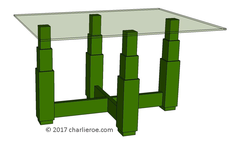 new Art Deco 'Skyscraper' style stepped side lamp sofa coffee table