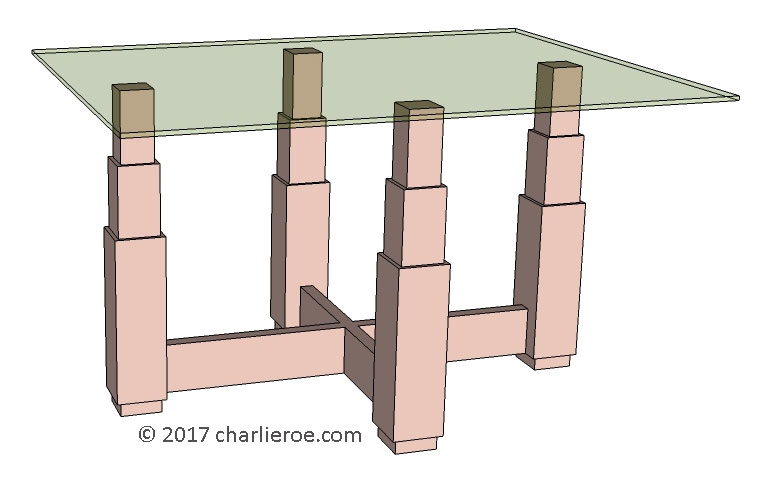new Art Deco 'Skyscraper' style stepped side lamp sofa coffee table