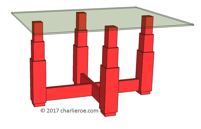 new Art Deco 'Skyscraper' style stepped side lamp sofa coffee table