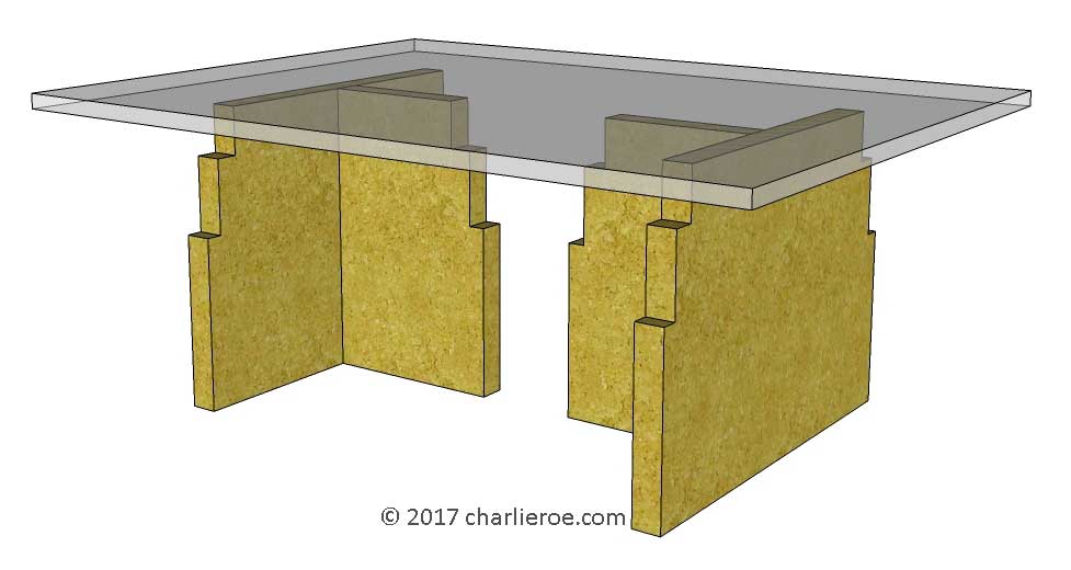 new Paul Frankl Art Deco 'Skyscraper' style stepped coffee table with acrylic Perspex  glass top