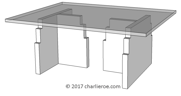 new Paul Frankl Art Deco 'Skyscraper' style stepped coffee table with acrylic Perspex glass top