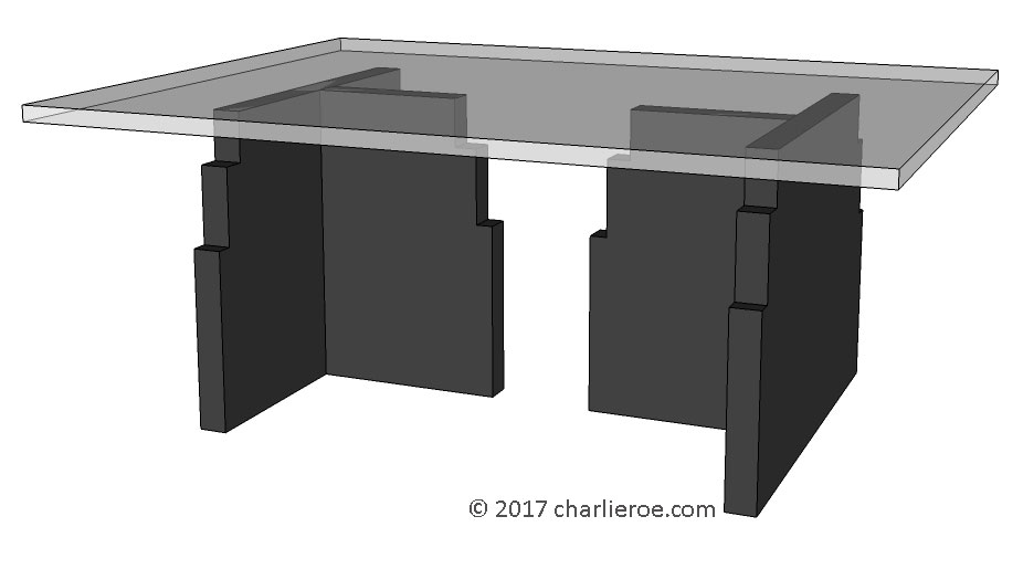 new Paul Frankl Art Deco 'Skyscraper' style stepped coffee table with acrylic Perspex glass top