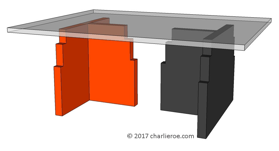 new Paul Frankl Art Deco 'Skyscraper' style stepped coffee table with acrylic Perspex  glass top