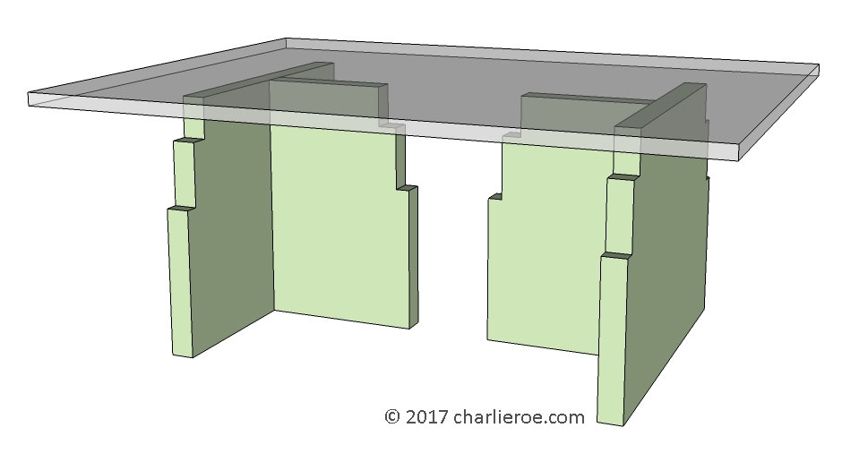 new Paul Frankl Art Deco 'Skyscraper' style stepped coffee table with acrylic Perspex  glass top