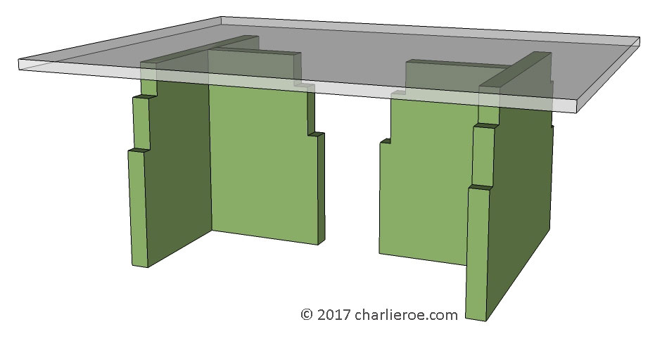 new Paul Frankl Art Deco 'Skyscraper' style stepped coffee table with acrylic Perspex  glass top