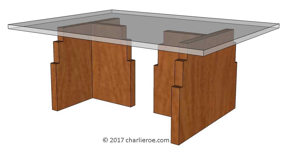 new Paul Frankl Art Deco 'Skyscraper' style stepped coffee table with acrylic Perspex  glass top