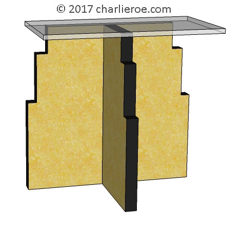 new Art Deco Skyscraper style stepped console side table with acrylic glass top