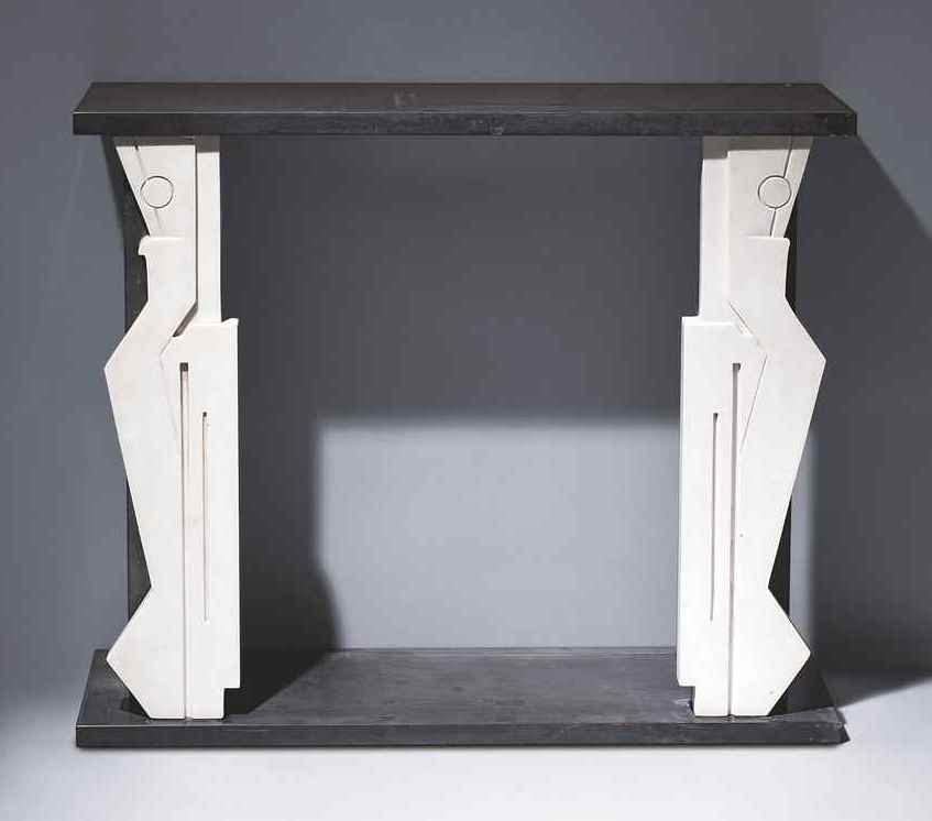 new Joseph Csaky Art Deco Cubist design console table in painted finish
