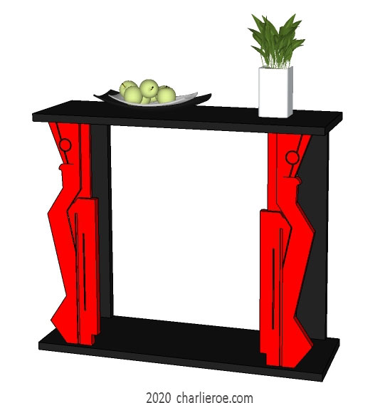 new Joseph Csaky Art Deco Cubist design console table in painted finish