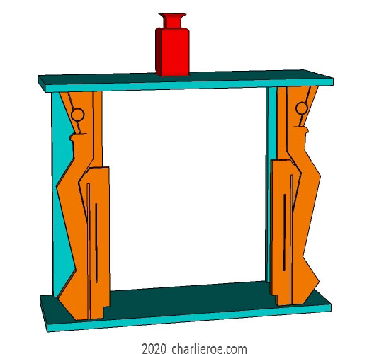 new Joseph Csaky Art Deco Cubist design console table in painted finish
