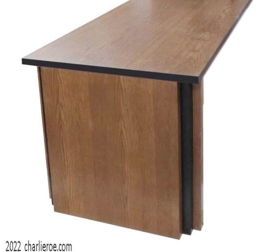 New Art Deco dining table stepped table base support in darker wood & black finish