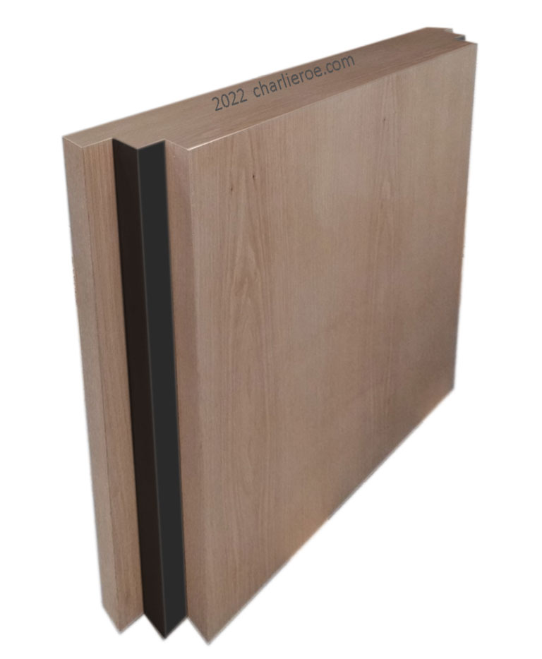 New Art Deco dining table stepped table base support in darker wood & black finish
