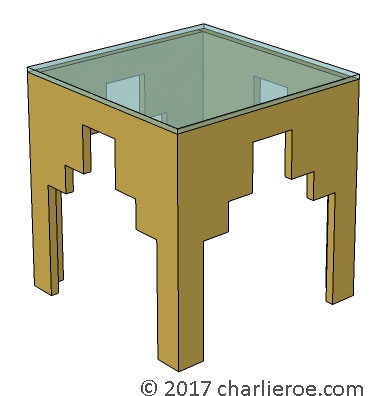 New Art Deco Skyscraper style wood painted sofa lamp side tables