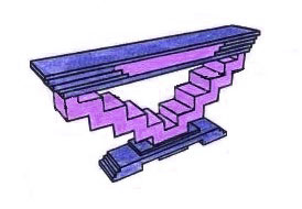 new Art Deco zigzag stepped console table design