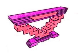 new Art Deco zigzag stepped console table design