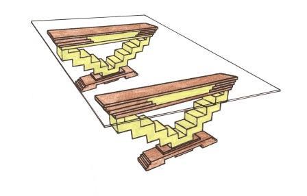 new Art Deco zigzag stepped dining table design