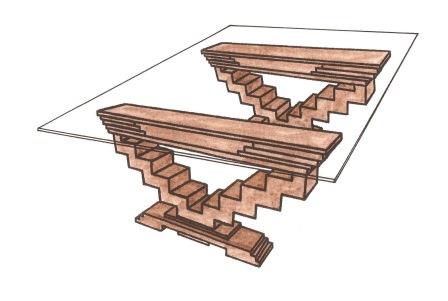 new Art Deco zigzag stepped dining table design
