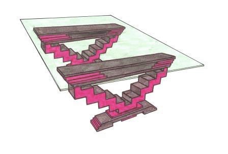 new Art Deco zigzag stepped dining table design