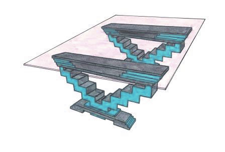 new Art Deco zigzag stepped dining table design