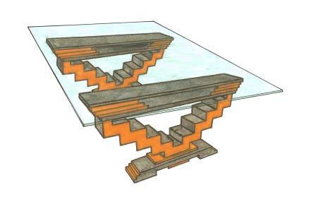 new Art Deco zigzag stepped dining table design