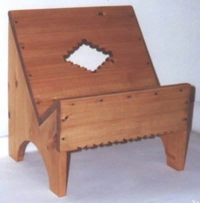 Art deco wooden book stand, Sante Fe style