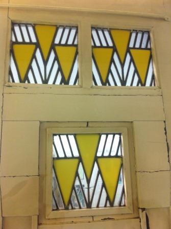 CR Mackintosh Jazz stained glass at Derngate UK, c1917