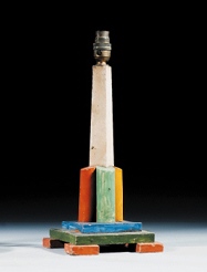 Omega Workshops stepped lamp early precursor to Art Deco style