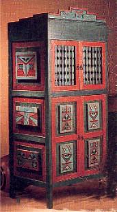 Art Deco Sante fe style display cabinet