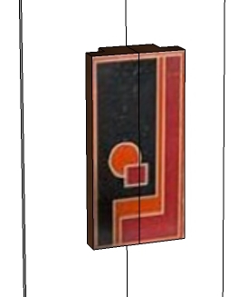New Art Deco Geometric Cubist style painted marquetry wood veneered cabinet cupboard furniture door handles