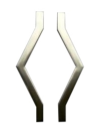 New Art Deco angular handle in stainless steel