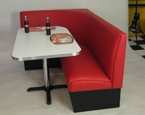 Art Deco L shape dining nook booth