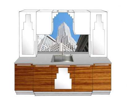 new Art Deco stepped Skyscraper style fitted kitchen