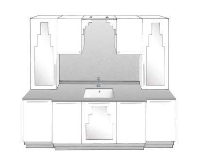 new Art Deco stepped Skyscraper style fitted kitchen