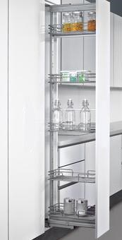 new Art Deco stepped Skyscraper style fitted kitchen 30cm pull out storage baskets units