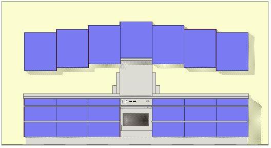 Art Deco new Stepped fitted kitchen design