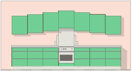 Art Deco new Stepped fitted kitchen design