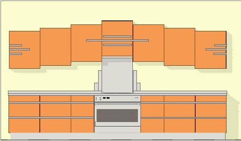 Art Deco new Stepped fitted kitchen design