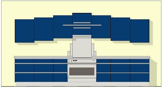 Art Deco new Stepped fitted kitchen design