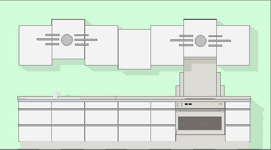 Art Deco new Stepped fitted kitchen design in white