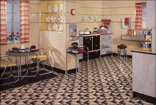 Art Deco Streamline Moderne kitchen from 1935